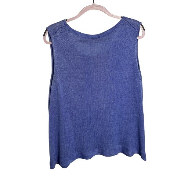 TALBOTS WOMAN Sleeveless Linen Sweater Vest Top Shell Plus Size 2x Blue Summer - Picture 4 of 7